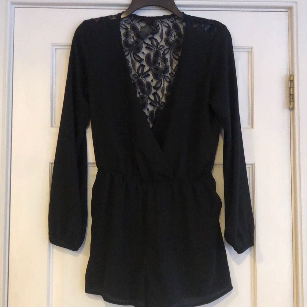 Black Aqua long sleeved romper